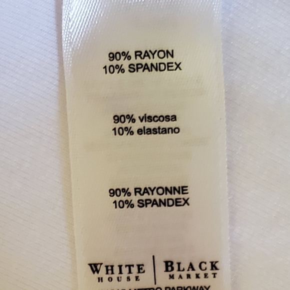 White House Black Market White Short Sleeve Boat Neck Top Button Details Size M - Picture 5 of 7